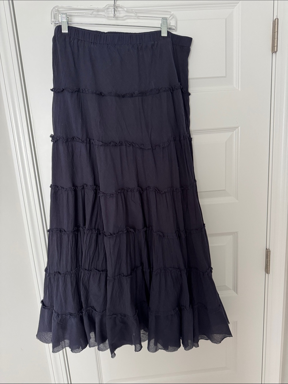 Reba Navy Tiered Maxi Skirt